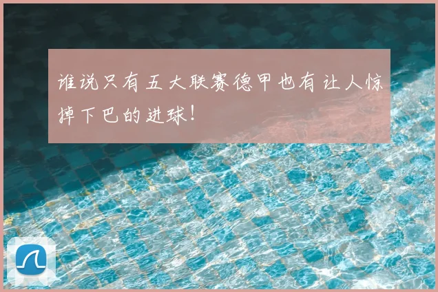 谁说只有五大联赛德甲也有让人惊掉下巴的进球！